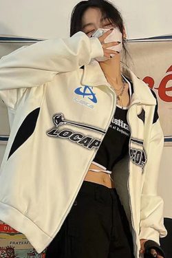 Y2K Zip Up Jacket - Retro 90s Grunge, Summer Outfits, Popstar & Club Fashion
