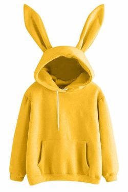 Yellow Bunny Ears Hoodie - Y2K Summer, 90s Grunge, Retro 90s, Y2K Club & Party Outfits