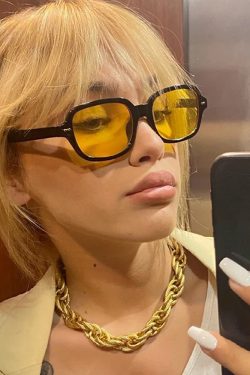 Yellow Tinted Sunglasses - Y2K Summer, 90s Grunge, Retro Style, Y2K Party & Club Outfits
