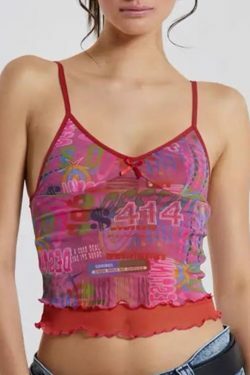 Yeva Mesh Crop Top - Y2K Summer Grunge, 90s Retro, Pastel Goth, Y2K Party & Club Outfits