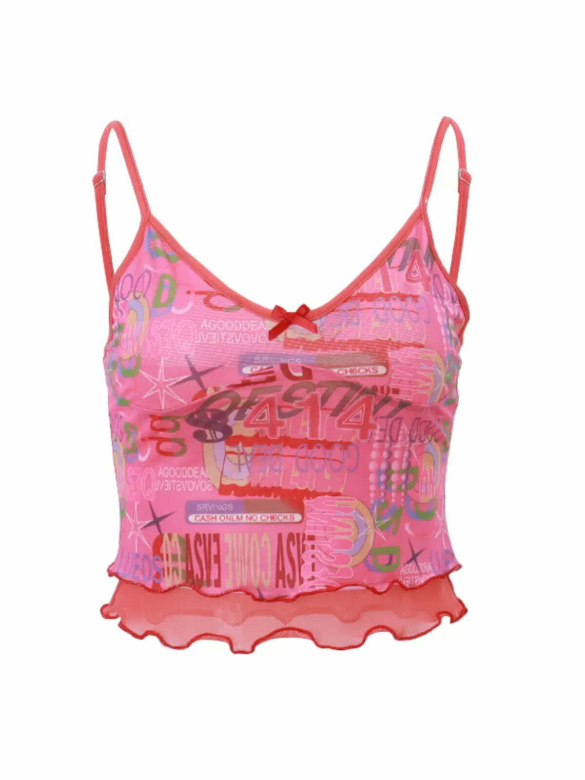 Yeva Mesh Crop Top - Y2K Summer Grunge, 90s Retro, Pastel Goth, Y2K Party & Club Outfits