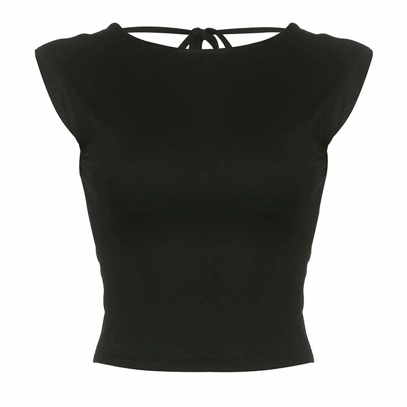 Yilia Backless Top - Y2K Summer Grunge, 90s Retro, Pastel Goth, Y2K Party & Club Outfits