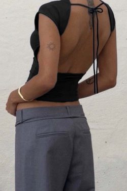 Yilia Backless Top - Y2K Summer Grunge, 90s Retro, Pastel Goth, Y2K Party & Club Outfits