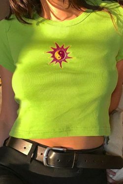 Ying Yang Top - Y2K Summer Grunge Outfit, 90s Fashion, Retro Style, Y2K Club & Party Wear