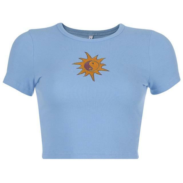 Ying Yang Top - Y2K Summer Grunge Outfit, 90s Fashion, Retro Style, Y2K Club & Party Wear