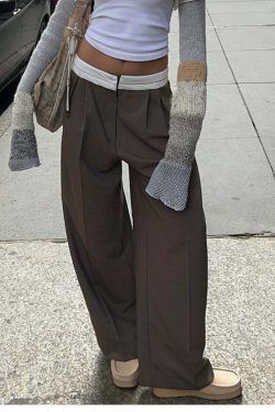 Yoselin Wide Leg Pants - Y2K Summer Grunge, 90s Retro, Pastel Goth, Y2K Club & Party Out