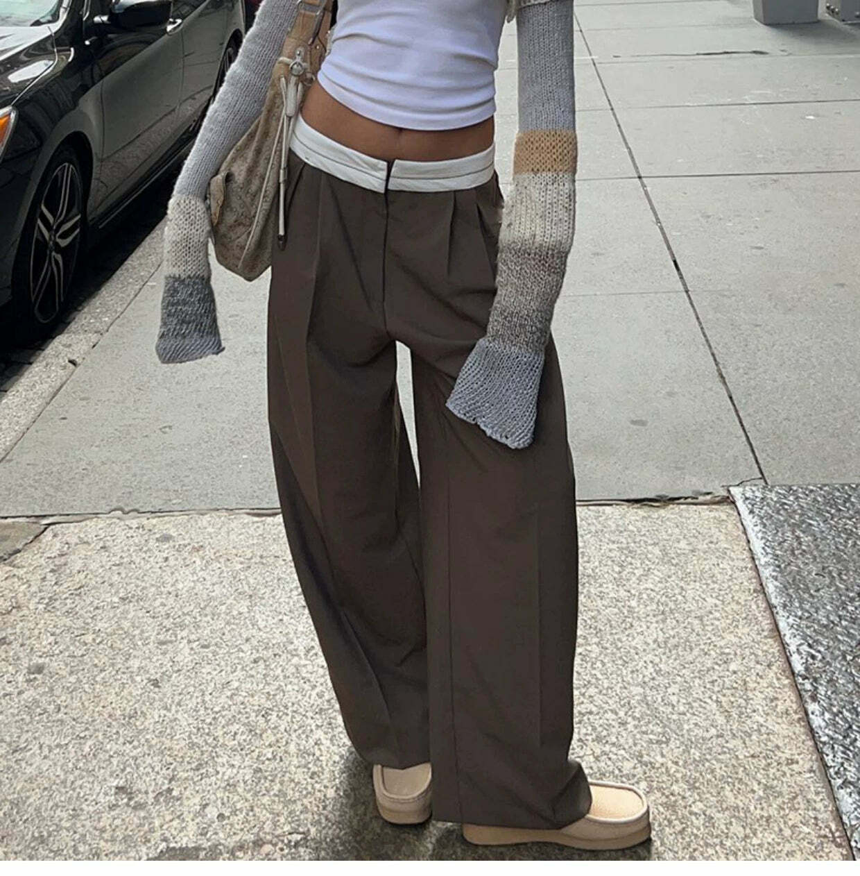 Yoselin Wide Leg Pants - Y2K Summer Grunge, 90s Retro, Pastel Goth, Y2K Club & Party Out