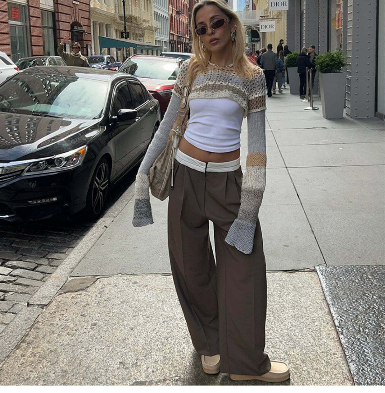 Yoselin Wide Leg Pants - Y2K Summer Grunge, 90s Retro, Pastel Goth, Y2K Club & Party Out