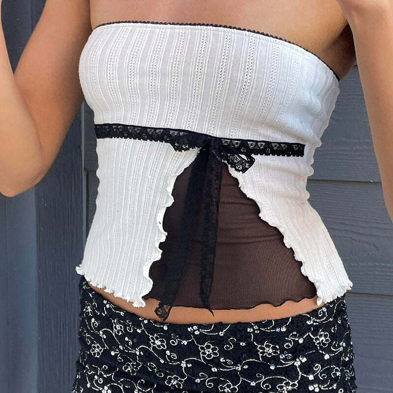 Ysabel Strapless Top - Y2K Summer, 90s Grunge, Retro Goth, Y2K Party & Club Outfits