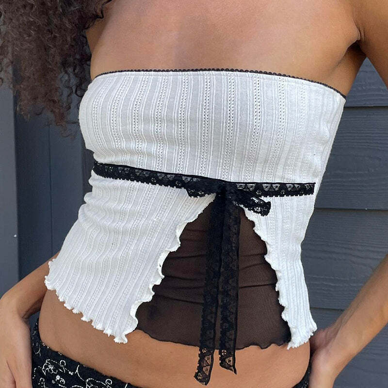 Ysabel Strapless Top - Y2K Summer, 90s Grunge, Retro Goth, Y2K Party & Club Outfits