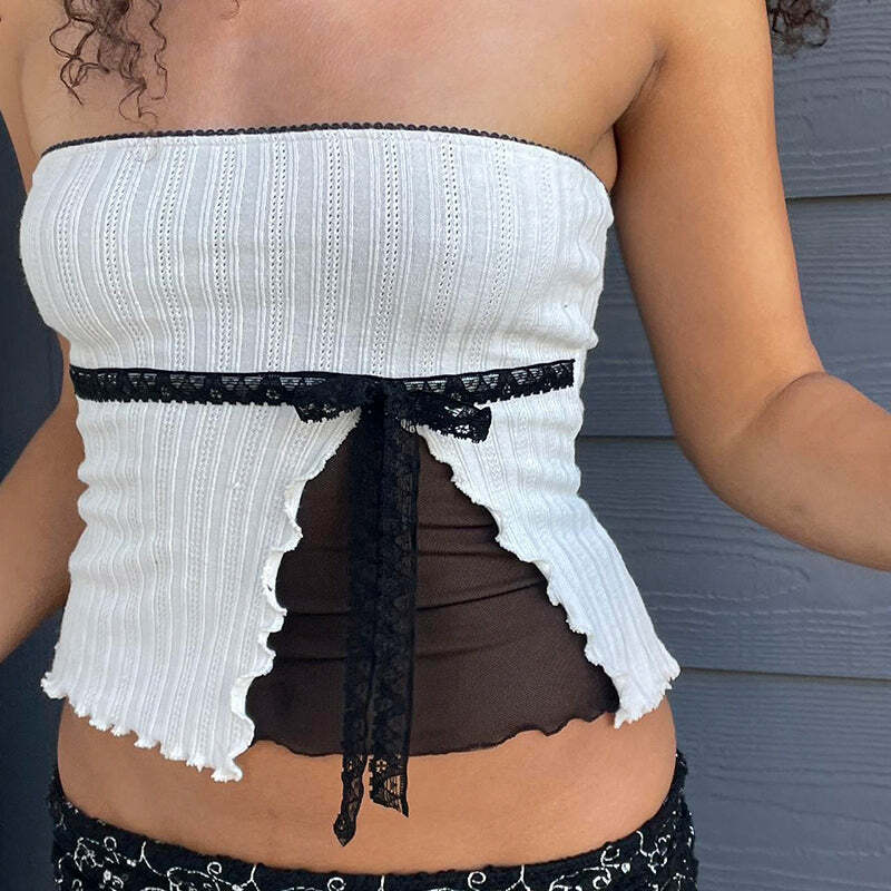 Ysabel Strapless Top - Y2K Summer, 90s Grunge, Retro Goth, Y2K Party & Club Outfits