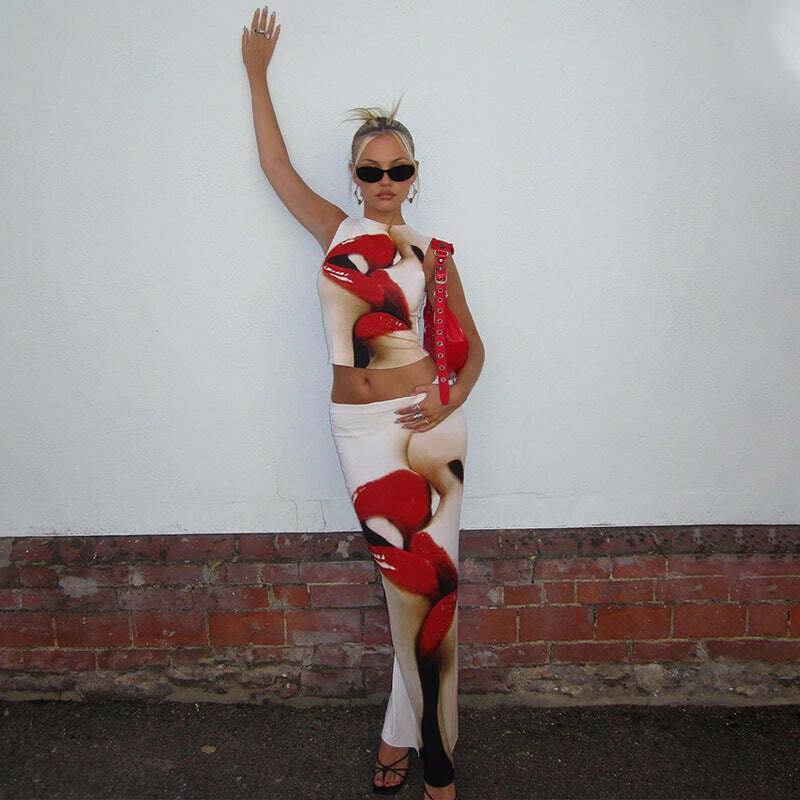 Zaida Skirt Set - Y2K Summer Grunge Outfit, 90s Fashion, Retro Style, Y2K Party & Club Outfits