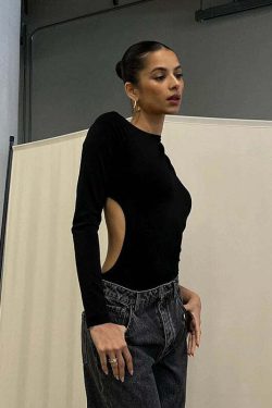 Zaira Backless Bodysuit Top - Y2K Summer, 90s Grunge, Retro Style, Y2K Party & Club Out
