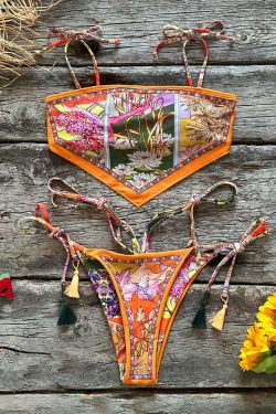 Zia Bohem Bikini Set - Y2K Summer Grunge 90s Fashion, Retro Goth, Pastel Goth, Y2K Party Outfit