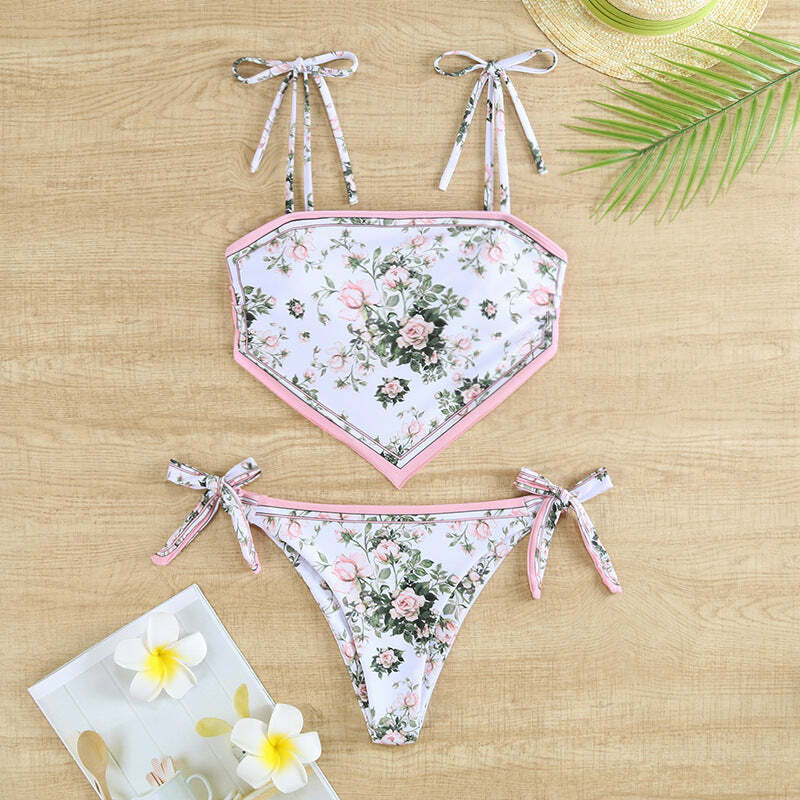 Zia Bohem Bikini Set - Y2K Summer Grunge 90s Fashion, Retro Goth, Pastel Goth, Y2K Party Outfit