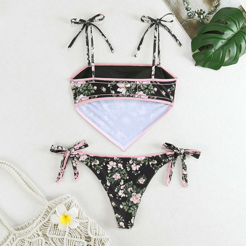 Zia Bohem Bikini Set - Y2K Summer Grunge 90s Fashion, Retro Goth, Pastel Goth, Y2K Party Outfit