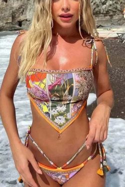 Zia Bohem Bikini Set - Y2K Summer Grunge 90s Fashion, Retro Goth, Pastel Goth, Y2K Party Outfit