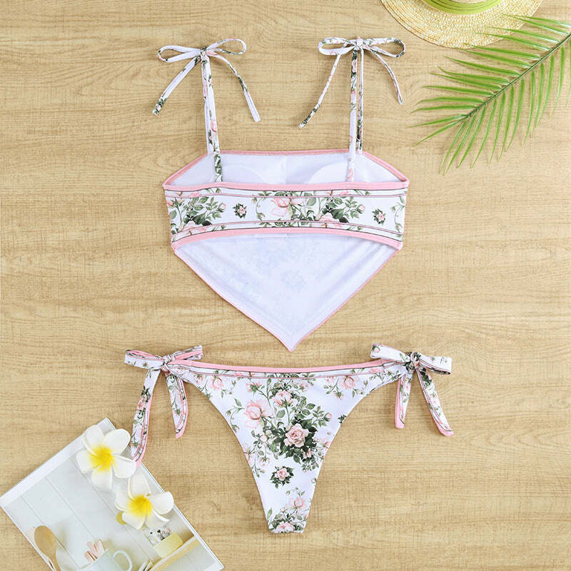 Zia Bohem Bikini Set - Y2K Summer Grunge 90s Fashion, Retro Goth, Pastel Goth, Y2K Party Outfit