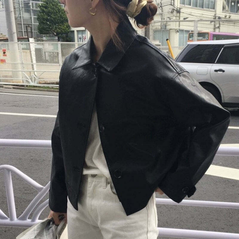 Zyla Leather Jacket - Y2K Summer & 90s Grunge Fashion, Retro Style, Y2K Party & Club Outfits