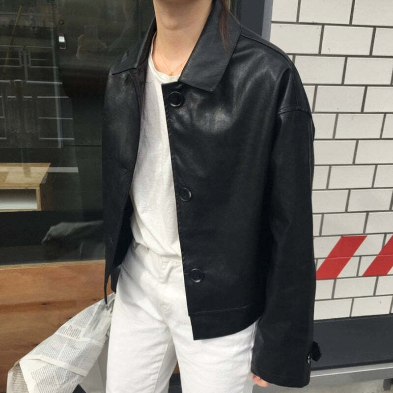 Zyla Leather Jacket - Y2K Summer & 90s Grunge Fashion, Retro Style, Y2K Party & Club Outfits