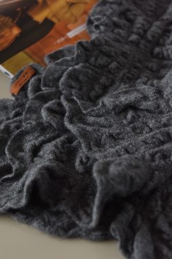 100% Cashmere Pleated Texture Short Scarf - Elegant French Style Neck Wrap for Niche Vibe Looks
