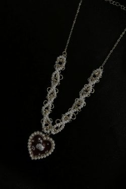 2020 French Braided Pearl Heart Necklace for Women - Versatile Clavicle Chain, Trendy INS Style Jewelry