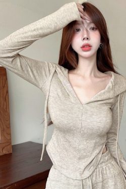 2024 Trendy Street Fashion Casual Hooded Sweatshirt and Wide-Leg Pants Set for Petite Women