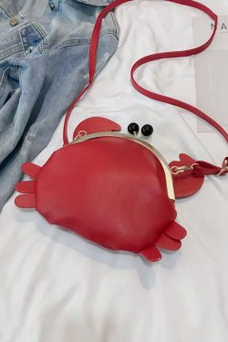 2025 Niche Design Shoulder Crossbody Bag - Cute Red Crab with Unique Ear Clip Closure, Trendy Fashion Accessory