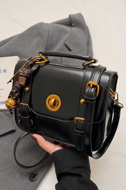 2025 Retro British Style Color-Blocking Handbag for Women - High-End Small Square Shoulder Crossbody Bag for Spring & Summer