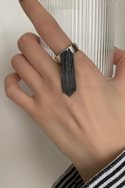 2025 Retro Korean-Style Vintage Tassel Open Ring for Women - Exaggerated Personality, Versatile Party Jewelry, Instagram-Ready