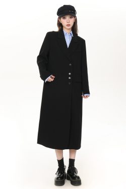 2025 Spring Vintage Long Suit Coat for Women - High-End Slim Loose Casual Oversized Jacket