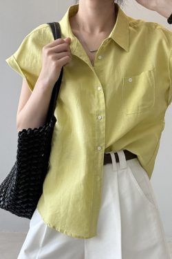 2025 Summer Linen Cotton Flutter Sleeve Shirt for Women, Sleeveless Drop Shoulder Loose Top, Casual Lightweight Blouse