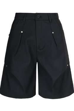 2025 Summer Pleated Design Casual Shorts - Versatile Five-Point Trousers for Trendy Y2K Style