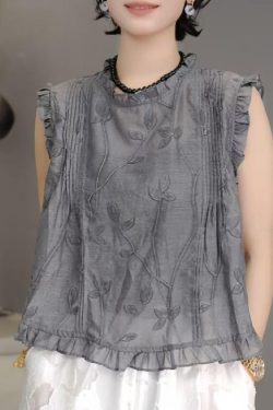 2025 Summer Retro Casual Lace Doll Collar Short Sleeve T-Shirt - Three-Dimensional Design, Quality Fashion Top