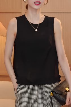 2025 Summer Ruffled Hem Sleeveless Top - Trendy Women's Summer Style, Perfect for Casual Outings and Y2K Fashion