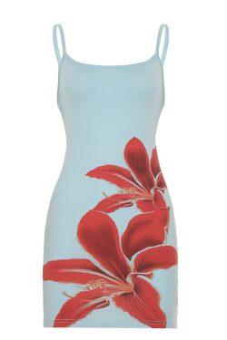 2025 Summer Sexy Strapless Floral Print Bodycon Midi Dress - European and American Style Color-Blocking Fashion