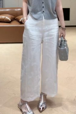 2025 Summer Slim-Fit Wide-Leg Casual Pants - Single-Breasted Straight-Leg Trousers for Effortless Style