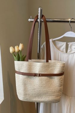 2025 Summer Vacation Woven Beach Bag for Women - Large Capacity Shoulder Bag, Stylish Island Tote for Travel