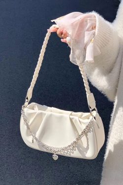 2025 Summer Women's Pleated Cloud Square Tote Bag - Versatile Crossbody Underarm Bag in Small Niche Design