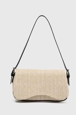 2025 Summer Woven Straw Shoulder Bag for Women, Fashion Handheld Underarm Bag in French Niche Style