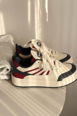 2025 Women's American Vintage Platform Sneakers - Thick-Soled White Shoes, Versatile Niche Design, Y2K Style
