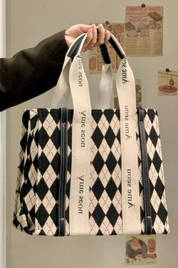 2025 Women's Houndstooth Canvas Briefcase Crossbody Bag - Large Capacity Tote for Commuting, Chic Niche Design