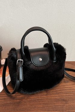 2025 Women's Plush Furry Tote Handbag - Fashionable Spring Summer Crossbody Shoulder Bag