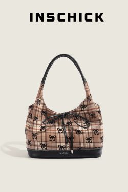 2025 Women's Polka Dot Tote Bag - Large Capacity Bow Shoulder Bag for Autumn and Winter Commuting Fashion