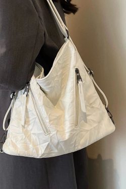 2025 Women's Trendy Pleated Tote Bag - Large Capacity Commuter Backpack & High-End Shoulder Crossbody Bag