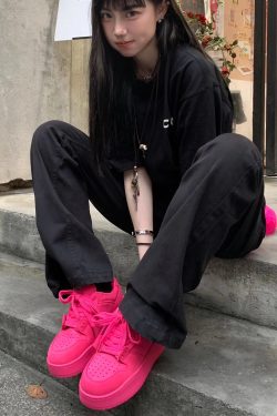 2025 Women's Yellow Casual Dad Sneakers - Versatile Thick-Soled Round-Toe Shoes for Height Increase - Y2K Style