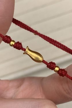 2025 Zodiac Year Koi Fish Woven Bracelet, Goldfish Red String Hand Accessory, Simple Yearly Abundance Jewelry