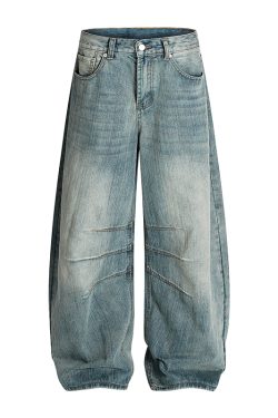 3D Scratch Cat Whiskers Baggy Summer Distressed Straight Wide-Leg Jeans - Vintage American Style