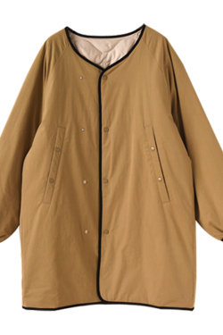 90s Inspired Reversible Goose Down Jacket, Constant Temperature Mid-Length Coat with Round Neck, Versatile Loose Fit