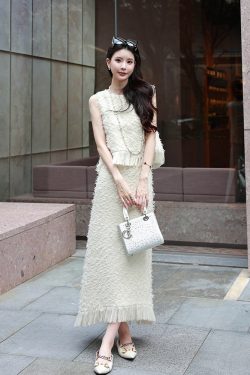A-Line Skirt for Women, Heavy Industry Small Fragrance Style, Versatile Long Skirt, Trendy 90s Inspired Fashion Piece